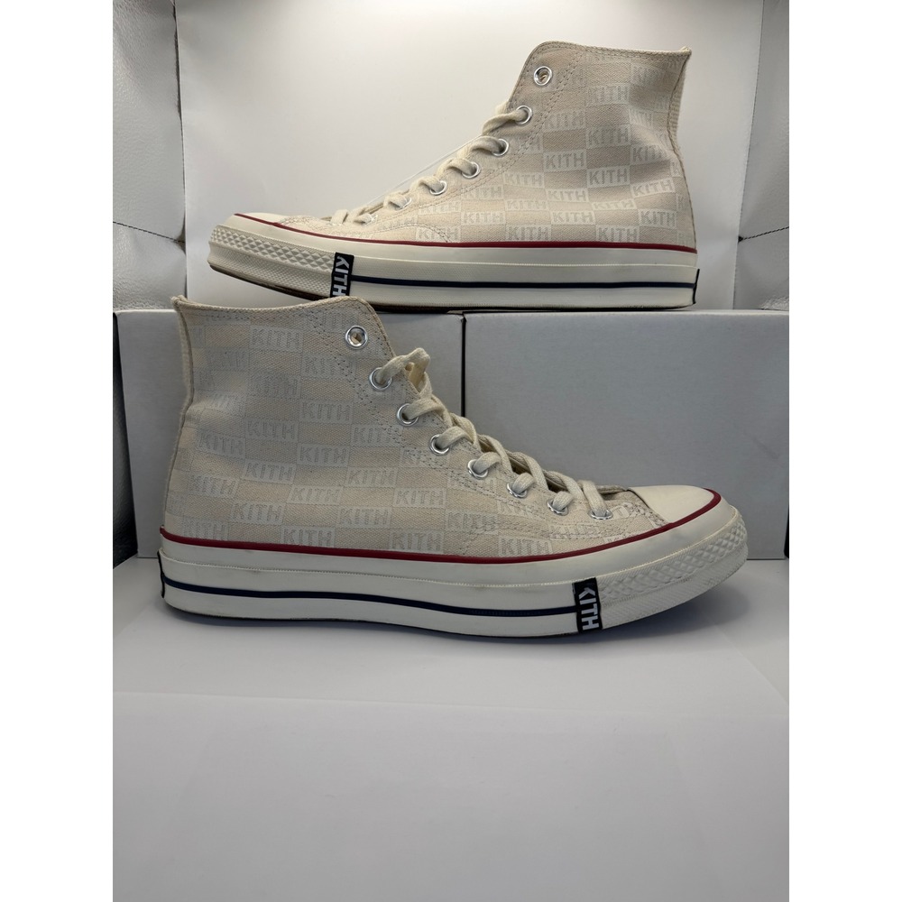 Kith x Converse Chuck Taylor All Star Hi "White Monogram" – Size 9.5